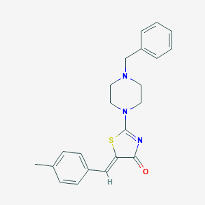 molecular formula C22H23N3OS B296591 2-(4-benzyl-1-piperazinyl)-5-(4-methylbenzylidene)-1,3-thiazol-4(5H)-one 