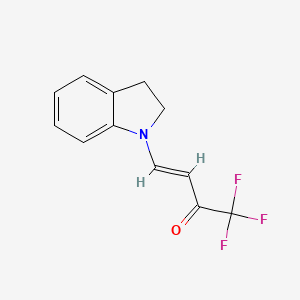 molecular formula C12H10F3NO B2965921 (E)-4-(2,3-dihydro-1H-indol-1-yl)-1,1,1-trifluoro-3-buten-2-one CAS No. 428842-30-2