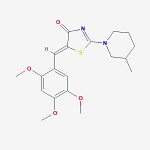 molecular formula C19H24N2O4S B296593 2-(3-methyl-1-piperidinyl)-5-(2,4,5-trimethoxybenzylidene)-1,3-thiazol-4(5H)-one 