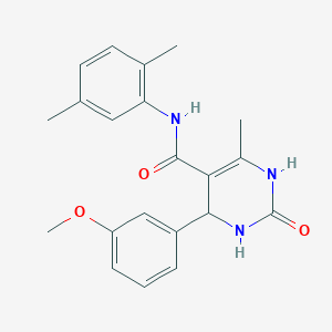 molecular formula C21H23N3O3 B2965935 N-(2,5-二甲苯基)-4-(3-甲氧基苯基)-6-甲基-2-氧代-1,2,3,4-四氢嘧啶-5-甲酰胺 CAS No. 941898-05-1