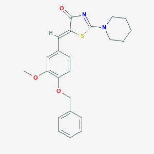 molecular formula C23H24N2O3S B296595 5-[4-(benzyloxy)-3-methoxybenzylidene]-2-(1-piperidinyl)-1,3-thiazol-4(5H)-one 