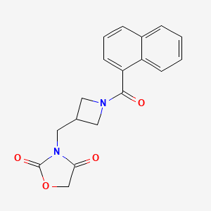 molecular formula C18H16N2O4 B2965954 3-((1-(1-萘酰)氮杂环丁-3-基)甲基)恶唑烷-2,4-二酮 CAS No. 2034463-11-9
