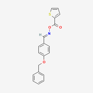 molecular formula C19H15NO3S B2965955 2-{[({(E)-[4-(benzyloxy)phenyl]methylidene}amino)oxy]carbonyl}thiophene CAS No. 478046-79-6