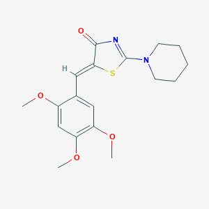 molecular formula C18H22N2O4S B296596 (5Z)-2-piperidin-1-yl-5-(2,4,5-trimethoxybenzylidene)-1,3-thiazol-4(5H)-one 