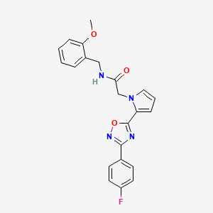 molecular formula C22H19FN4O3 B2965965 2-(2-(3-(4-氟苯基)-1,2,4-恶二唑-5-基)-1H-吡咯-1-基)-N-(2-甲氧基苄基)乙酰胺 CAS No. 1260905-81-4