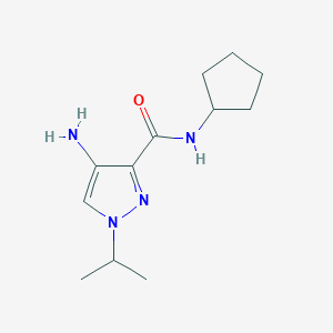 molecular formula C12H20N4O B2965978 4-Amino-N-cyclopentyl-1-isopropyl-1H-pyrazole-3-carboxamide CAS No. 2101198-70-1