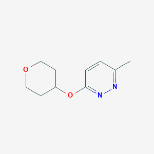 molecular formula C10H14N2O2 B2965983 3-Methyl-6-(oxan-4-yloxy)pyridazine CAS No. 2176126-03-5