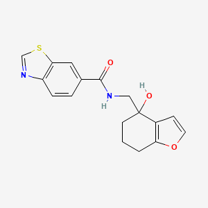 molecular formula C17H16N2O3S B2965985 N-((4-hydroxy-4,5,6,7-tetrahydrobenzofuran-4-yl)methyl)benzo[d]thiazole-6-carboxamide CAS No. 2320889-45-8