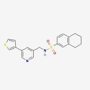 N-((5-(thiophen-3-yl)pyridin-3-yl)methyl)-5,6,7,8-tetrahydronaphthalene-2-sulfonamide