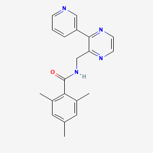 molecular formula C20H20N4O B2966023 2,4,6-三甲基-N-{[3-(吡啶-3-基)吡嗪-2-基]甲基}苯甲酰胺 CAS No. 2097914-81-1