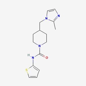 molecular formula C15H20N4OS B2966028 4-((2-甲基-1H-咪唑-1-基)甲基)-N-(噻吩-2-基)哌啶-1-甲酰胺 CAS No. 1396886-80-8