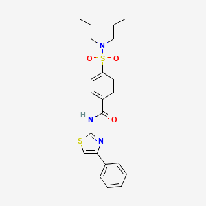 4-(dipropylsulfamoyl)-N-(4-phenyl-1,3-thiazol-2-yl)benzamide