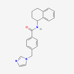 molecular formula C21H21N3O B2966036 4-((1H-imidazol-1-yl)methyl)-N-(1,2,3,4-tetrahydronaphthalen-1-yl)benzamide CAS No. 1203256-13-6