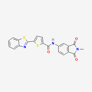 molecular formula C21H13N3O3S2 B2966042 5-(benzo[d]thiazol-2-yl)-N-(2-methyl-1,3-dioxoisoindolin-5-yl)thiophene-2-carboxamide CAS No. 864938-88-5