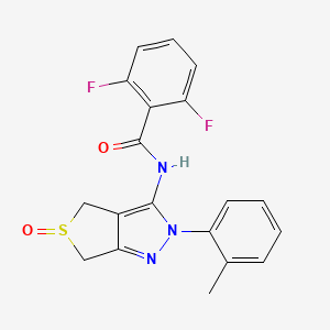molecular formula C19H15F2N3O2S B2966087 2,6-difluoro-N-(5-oxido-2-(o-tolyl)-4,6-dihydro-2H-thieno[3,4-c]pyrazol-3-yl)benzamide CAS No. 1009515-57-4