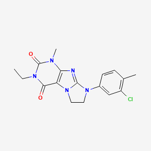 8-(3-Chloro-4-methylphenyl)-3-ethyl-1-methyl-1,3,5-trihydroimidazolidino[1,2-h]purine-2,4-dione