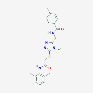 molecular formula C23H27N5O2S B296612 N-[(5-{[2-(2,6-dimethylanilino)-2-oxoethyl]sulfanyl}-4-ethyl-4H-1,2,4-triazol-3-yl)methyl]-4-methylbenzamide 