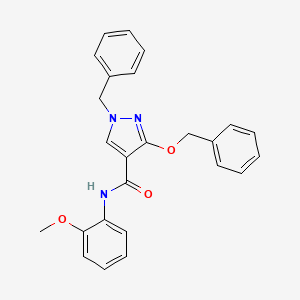 molecular formula C25H23N3O3 B2966133 1-benzyl-3-(benzyloxy)-N-(2-methoxyphenyl)-1H-pyrazole-4-carboxamide CAS No. 1013755-51-5