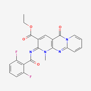 molecular formula C22H16F2N4O4 B2966155 (Z)-ethyl 2-((2,6-difluorobenzoyl)imino)-1-methyl-5-oxo-2,5-dihydro-1H-dipyrido[1,2-a:2',3'-d]pyrimidine-3-carboxylate CAS No. 534565-73-6