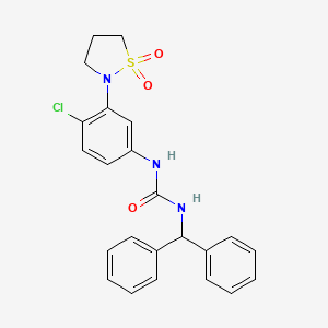 molecular formula C23H22ClN3O3S B2966157 1-Benzhydryl-3-(4-chloro-3-(1,1-dioxidoisothiazolidin-2-yl)phenyl)urea CAS No. 1203184-64-8