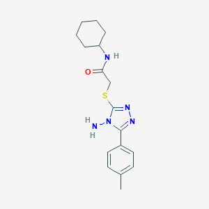 molecular formula C17H23N5OS B296616 2-{[4-amino-5-(4-methylphenyl)-4H-1,2,4-triazol-3-yl]sulfanyl}-N-cyclohexylacetamide 