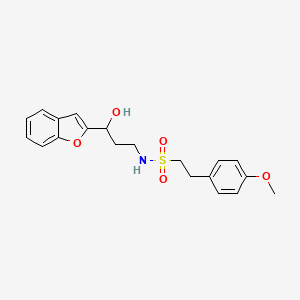 molecular formula C20H23NO5S B2966160 N-(3-(benzofuran-2-yl)-3-hydroxypropyl)-2-(4-methoxyphenyl)ethanesulfonamide CAS No. 1448035-70-8
