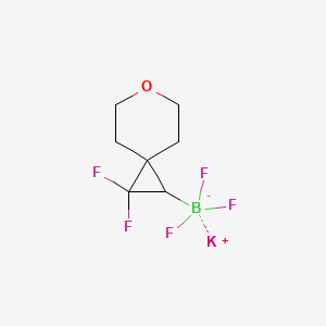 molecular formula C7H9BF5KO B2966168 Potassium (2,2-difluoro-6-oxaspiro[2.5]octan-1-yl)trifluoroborate CAS No. 2416056-42-1