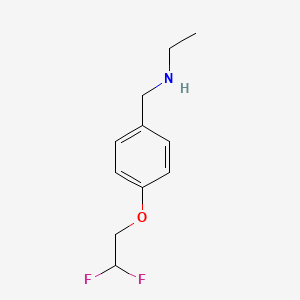 molecular formula C11H15F2NO B2966175 N-[[4-(2,2-difluoroethoxy)phenyl]methyl]ethanamine CAS No. 1178035-49-8