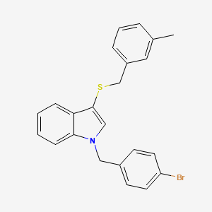 molecular formula C23H20BrNS B2966185 1-[(4-溴苯基)甲基]-3-[(3-甲基苯基)甲硫基]吲哚 CAS No. 681274-06-6