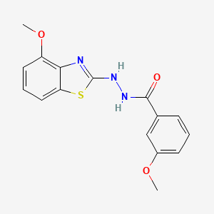 molecular formula C16H15N3O3S B2966187 3-甲氧基-N'-(4-甲氧基-1,3-苯并噻唑-2-基)苯甲酰肼 CAS No. 851978-22-8