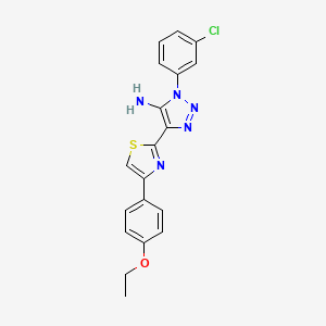 molecular formula C19H16ClN5OS B2966200 1-(3-chlorophenyl)-4-[4-(4-ethoxyphenyl)-1,3-thiazol-2-yl]-1H-1,2,3-triazol-5-amine CAS No. 1207031-75-1