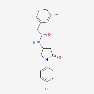 molecular formula C19H19ClN2O2 B2966212 N-(1-(4-chlorophenyl)-5-oxopyrrolidin-3-yl)-2-(m-tolyl)acetamide CAS No. 905667-10-9