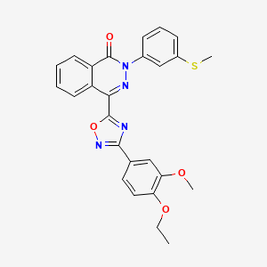 molecular formula C26H22N4O4S B2966223 4-[3-(4-乙氧基-3-甲氧基苯基)-1,2,4-恶二唑-5-基]-2-[3-(甲硫基)苯基]酞嗪-1(2H)-酮 CAS No. 1291857-90-3
