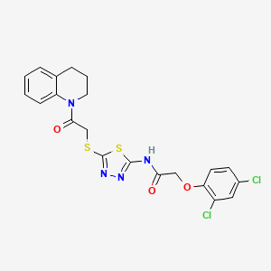2-(2,4-dichlorophenoxy)-N-[5-[2-(3,4-dihydro-2H-quinolin-1-yl)-2-oxoethyl]sulfanyl-1,3,4-thiadiazol-2-yl]acetamide