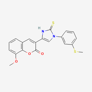 8-methoxy-3-(1-(3-(methylthio)phenyl)-2-thioxo-2,3-dihydro-1H-imidazol-4-yl)-2H-chromen-2-one