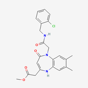 methyl (5-{2-[(2-chlorobenzyl)amino]-2-oxoethyl}-7,8-dimethyl-4-oxo-4,5-dihydro-1H-1,5-benzodiazepin-2-yl)acetate
