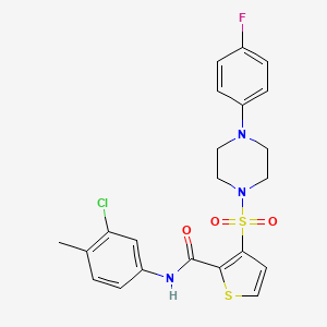 molecular formula C22H21ClFN3O3S2 B2966261 N-(3-chloro-4-methylphenyl)-3-{[4-(4-fluorophenyl)piperazin-1-yl]sulfonyl}thiophene-2-carboxamide CAS No. 1105208-67-0