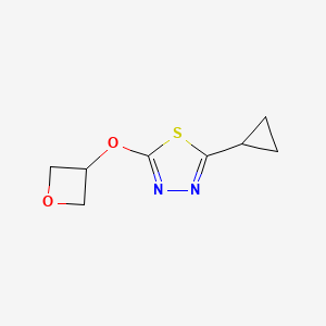 molecular formula C8H10N2O2S B2966264 2-Cyclopropyl-5-(oxetan-3-yloxy)-1,3,4-thiadiazole CAS No. 2199509-51-6