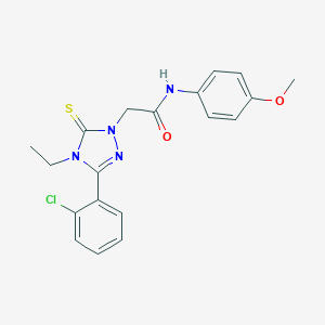 molecular formula C19H19ClN4O2S B296627 2-[3-(2-chlorophenyl)-4-ethyl-5-thioxo-4,5-dihydro-1H-1,2,4-triazol-1-yl]-N-(4-methoxyphenyl)acetamide 
