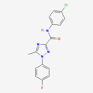 molecular formula C16H12ClFN4O B2966271 N-(4-chlorophenyl)-1-(4-fluorophenyl)-5-methyl-1H-1,2,4-triazole-3-carboxamide CAS No. 338398-11-1