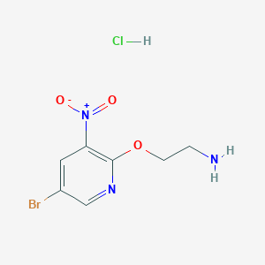 molecular formula C7H9BrClN3O3 B2966277 2-(5-Bromo-3-nitropyridin-2-yl)oxyethanamine;hydrochloride CAS No. 2377035-28-2