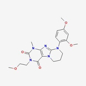 molecular formula C20H25N5O5 B2966278 9-(2,4-dimethoxyphenyl)-3-(2-methoxyethyl)-1-methyl-7,8-dihydro-6H-purino[7,8-a]pyrimidine-2,4-dione CAS No. 877617-03-3