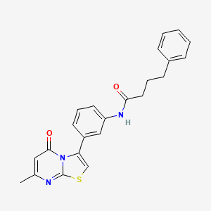 N-(3-(7-methyl-5-oxo-5H-thiazolo[3,2-a]pyrimidin-3-yl)phenyl)-4-phenylbutanamide