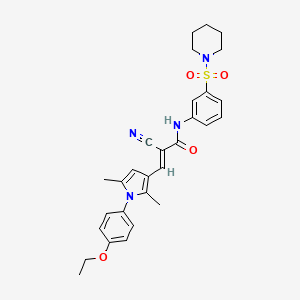 (E)-2-cyano-3-[1-(4-ethoxyphenyl)-2,5-dimethylpyrrol-3-yl]-N-(3-piperidin-1-ylsulfonylphenyl)prop-2-enamide