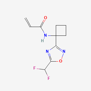 molecular formula C10H11F2N3O2 B2966328 N-{1-[5-(difluoromethyl)-1,2,4-oxadiazol-3-yl]cyclobutyl}prop-2-enamide CAS No. 2094450-45-8