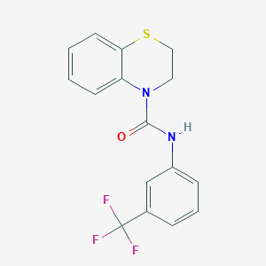 molecular formula C16H13F3N2OS B2966330 N-[3-(三氟甲基)苯基]-2,3-二氢-4H-1,4-苯并噻嗪-4-甲酰胺 CAS No. 338750-69-9