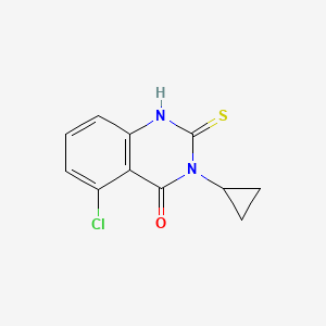 molecular formula C11H9ClN2OS B2966335 5-Chloro-3-cyclopropyl-2-sulfanylidene-1H-quinazolin-4-one CAS No. 1602984-05-3