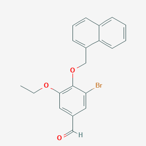 molecular formula C20H17BrO3 B2966344 3-溴-5-乙氧基-4-(萘-1-基甲氧基)苯甲醛 CAS No. 426231-02-9