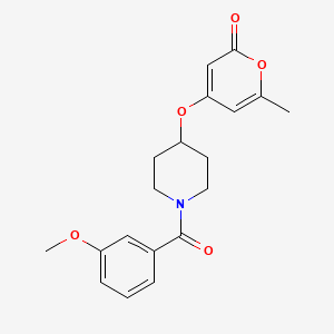molecular formula C19H21NO5 B2966346 4-((1-(3-methoxybenzoyl)piperidin-4-yl)oxy)-6-methyl-2H-pyran-2-one CAS No. 1798491-65-2