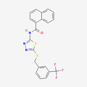 N-[5-[[3-(trifluoromethyl)phenyl]methylsulfanyl]-1,3,4-thiadiazol-2-yl]naphthalene-1-carboxamide